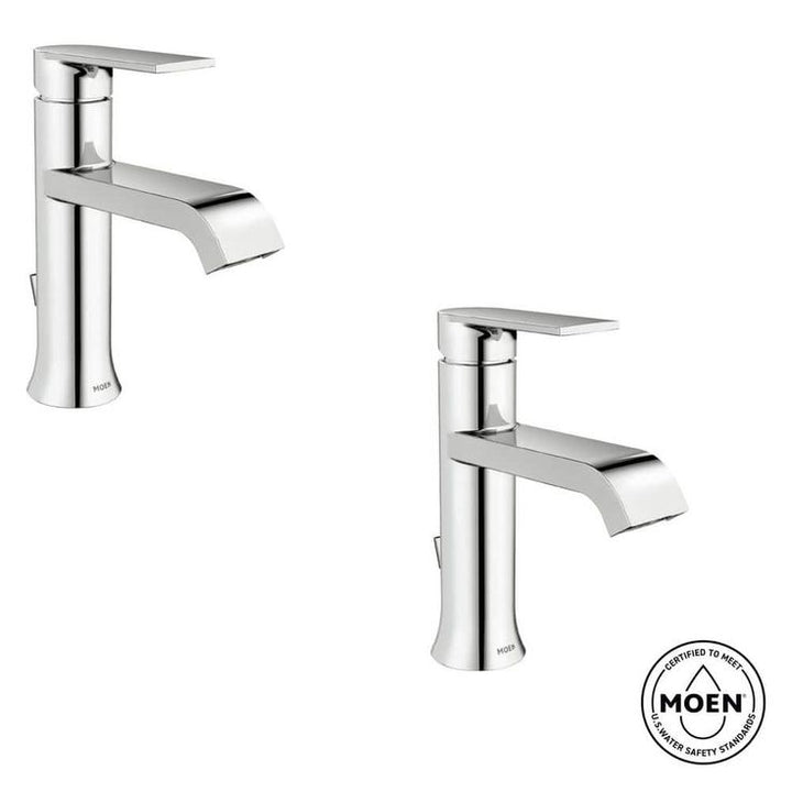 Genta Single Hole Single-Handle Bathroom Faucet in Chrome (2-Pack)