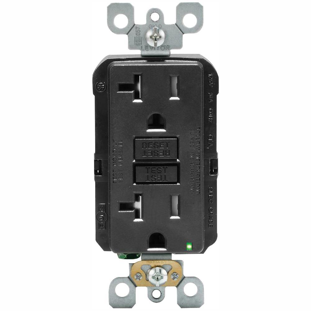 20 Amp 125-Volt Duplex SmarTest Self-Test SmartlockPro Tamper Resistant GFCI Outlet, Light Almond - Super Arbor