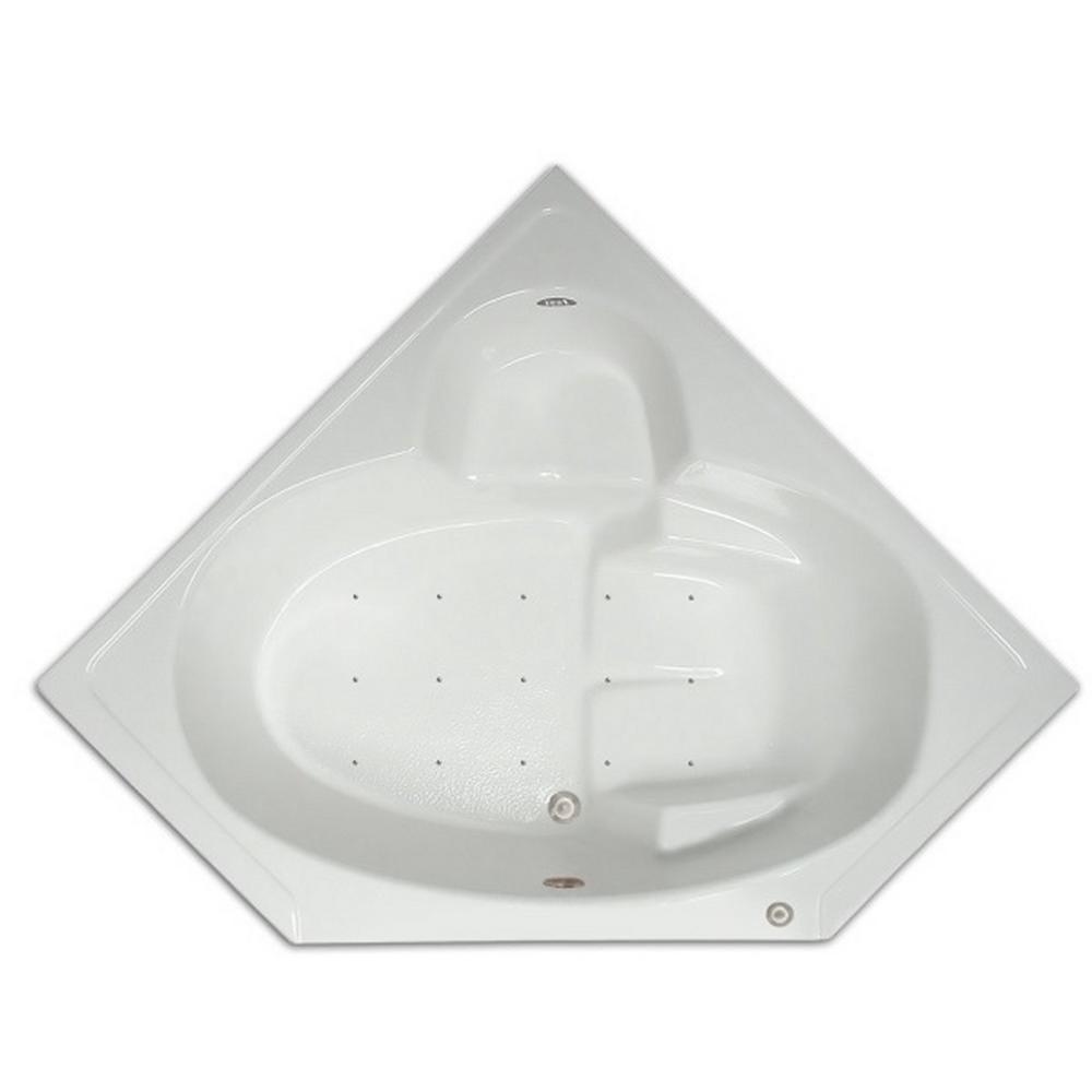 4.48 ft. Corner Drop-In Air Bath Tub in White - Super Arbor