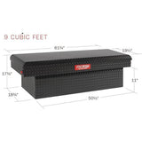 Weather Guard 61.88 Matte Black Aluminum Low Profile Crossbed Truck Tool Box - Super Arbor