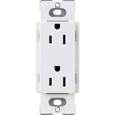 Lutron Claro 15 Amp Duplex Outlet, White