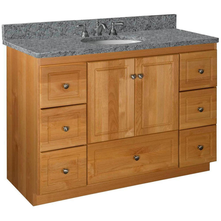 Ultraline 48 in. W x 21 in. D x 34.5 in. H Vanity Cabinet Only in Natural Alder - Super Arbor