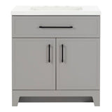 Style Selections Potter 30-in Gray Single Sink Bathroom Vanity with White Cultured Marble Top