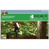 Low Voltage Black Outdoor Integrated LED Landscape Flood Light (4-Pack)