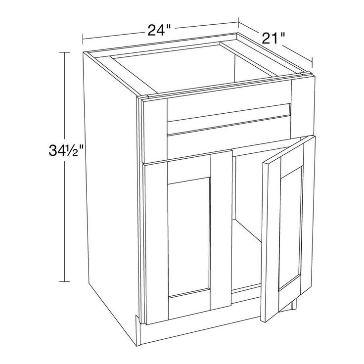 Home Decorators Collection Washington Vessel Blue Plywood Shaker Assembled Vanity Sink Base Kitchen Cabinet Sft Cls 24 in W x 21 in D x 34.5 in H