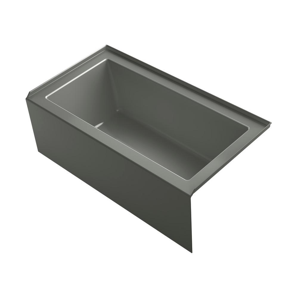 Underscore 60 in. Rectangular Apron Front Right Drain Bathtub in Cashmere - Super Arbor