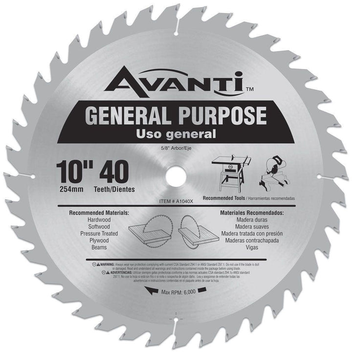 10 in. x 40-Teeth General-Purpose Saw Blade - Super Arbor