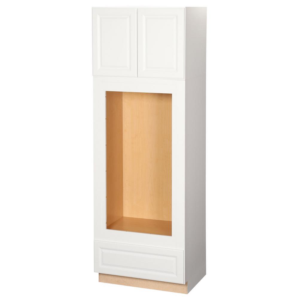 Hampton Assembled 33x84x24 in. Double Oven Kitchen Cabinet in Satin White