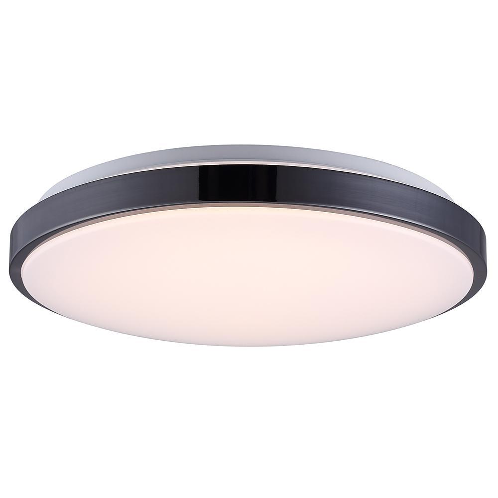 15 in. Black Nickel Integrated LED Trim Flush-Mount with Selectable White - Super Arbor