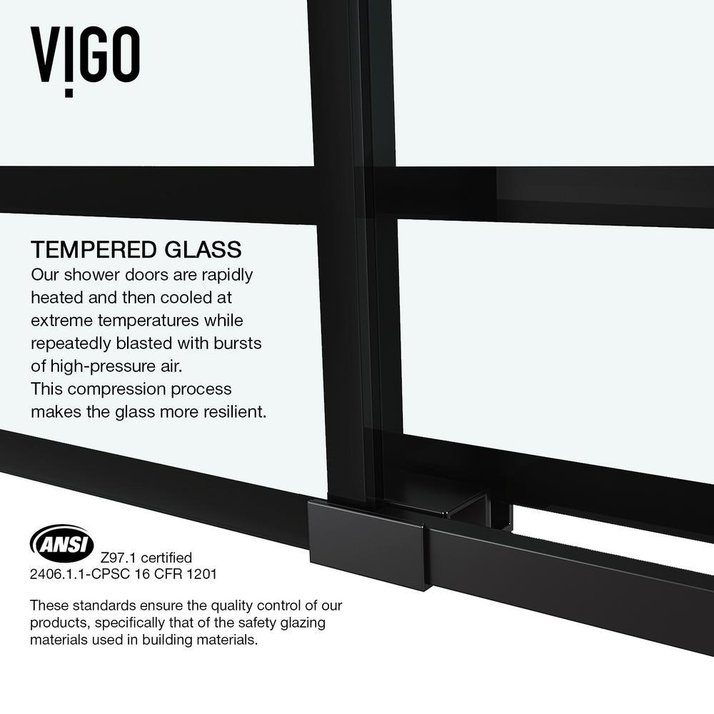 Elan 60 in. x 66 in. Frameless Sliding Tub Door in Matte Black and Clear Glass - Super Arbor