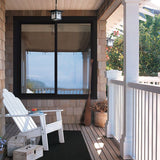 JELD-WEN FiniShield V-4500 59-1/2-in x 59-1/2-in x 3-in Jamb Left-operable Vinyl Black Sliding Window Full Screen Included