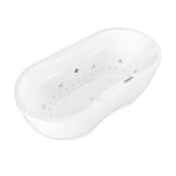 Agate Diamond Series 6 ft. Acrylic Center Drain Flatbottom Whirlpool Freestanding Bathtub in White - Super Arbor