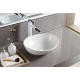 Elanti Oval Vessel Bathroom Sink in White