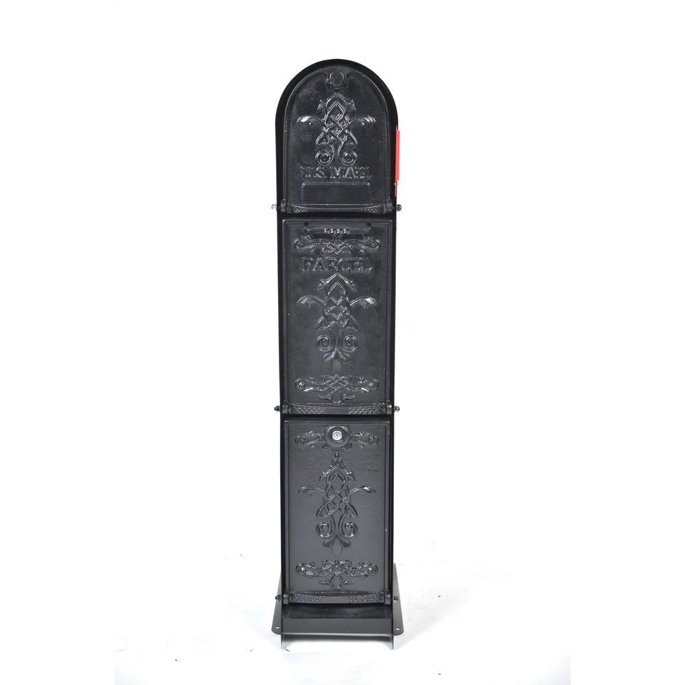Bountiful Life 5-Door Front and Back Access Lockable Ground Mount Mailbox in Silver Pewter - Super Arbor