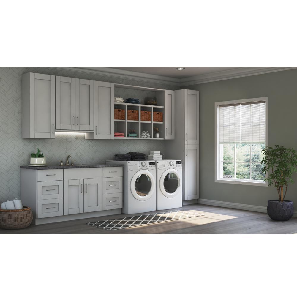 Shaker Assembled 28.5x34.5x16.5 in. Lazy Susan Corner Base Kitchen Cabinet in Dove Gray