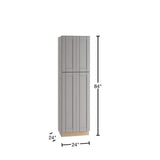 Home Decorators Collection Washington Veiled Gray Plywood Shaker Assembled Utility Pantry Kitchen Cabinet Soft Close 24 in W x 24 in D x 84 in H