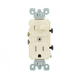 15 Amp Tamper-Resistant Combination Switch/Outlet, Light Almond - Super Arbor