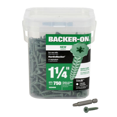 #9 x 1-1/4 in. Serrated Flat Head Star Drive Cement Board Screws (750-Pack) - Super Arbor