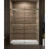 Levity 59 in. x 74 in. Frameless Sliding Shower Door in Matte Nickel with Handle - Super Arbor
