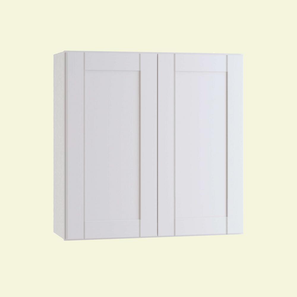 Vesper White Shaker Assembled Plywood 30 in. x 30 in. x 12 in. Wall Kitchen Cabinet with Soft Close - Super Arbor