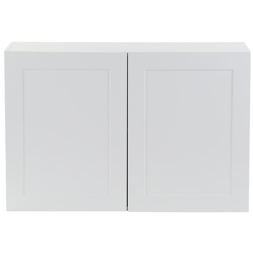 Cambridge Shaker Assembled 30x42x12.5 in. Wall Cabinet with 2 Soft Close Doors in White - Super Arbor