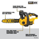 12 in. 20V MAX Lithium-Ion Cordless Brushless Chainsaw (Tool Only)