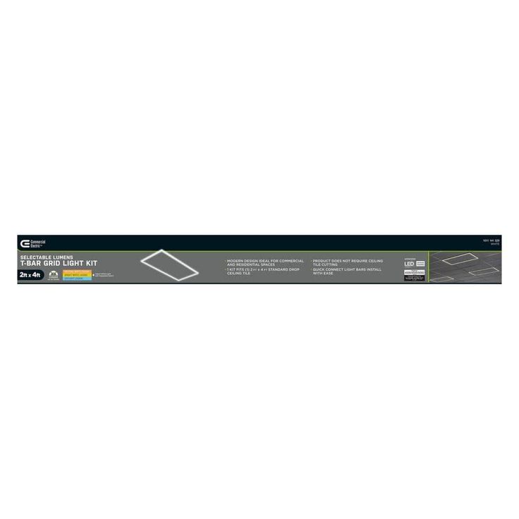 Commercial Electric CE 2 ft. x 4 ft. White Panel Bar CCT and Lumen Selectable Integrated LED & Troffer Light 30-Watt equivalent