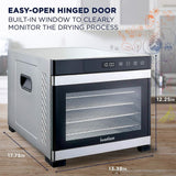 6 Tray Premium Stainless Steel Electric Food Dehydrator Machine 600W for Drying Beef Jerky, Fruits, Vegetables and Nuts