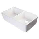 Decorative Lip Farmhouse Apron Fireclay 32 in. Double Basin Kitchen Sink in White