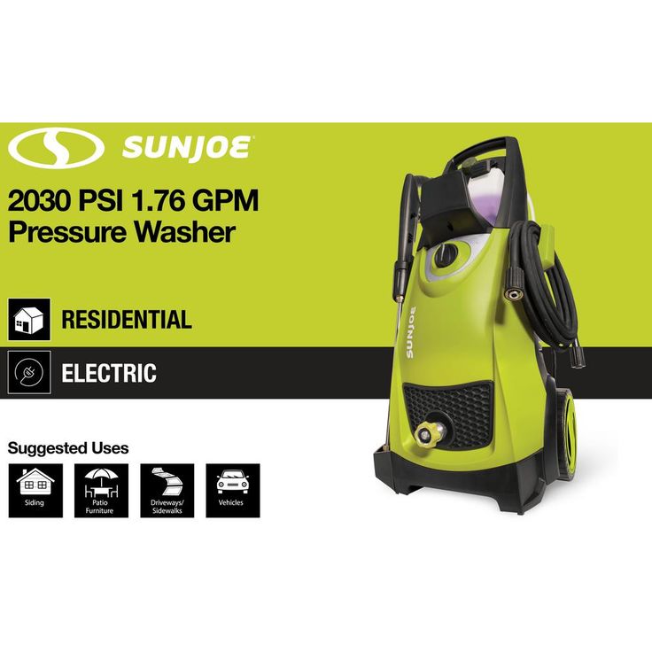 Sun Joe 2030 MAX PSI 1.76 GPM 14.5 Amp Electric Pressure Washer