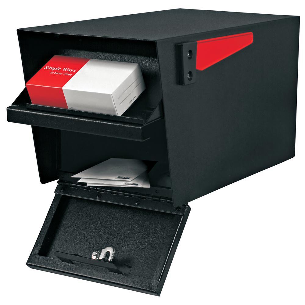 Mail Manager Locking Post-Mount Mailbox with High Security Reinforced Patented Locking System, Black - Super Arbor