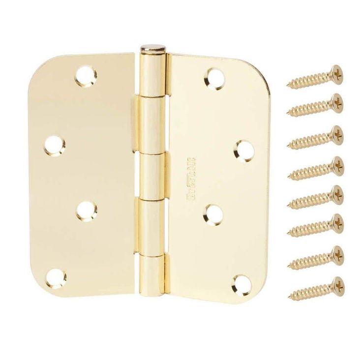 4 in. Satin Brass 5/8 in. Radius Door Hinge