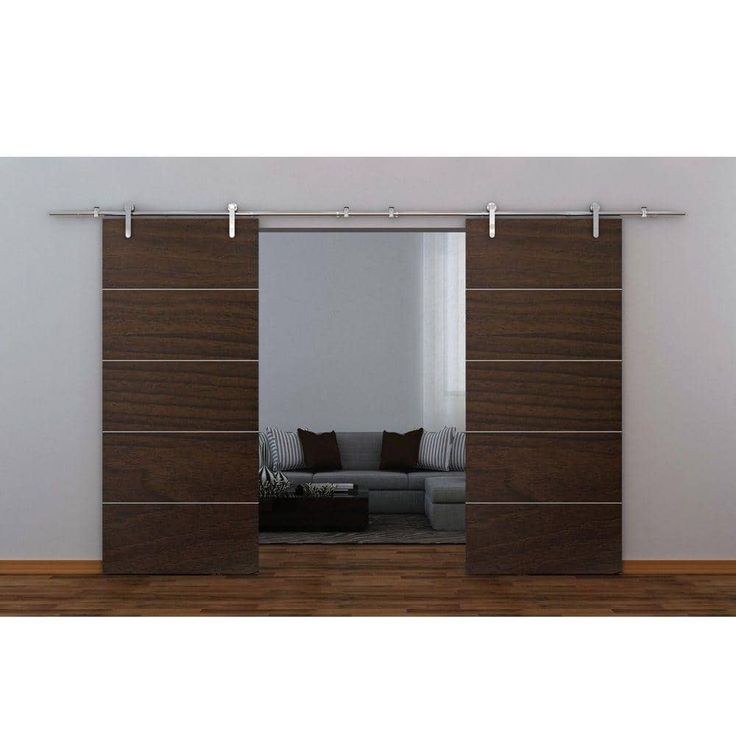 72 in. Stainless Steel Top Mount Sliding Barn Door Track and Hardware Kit