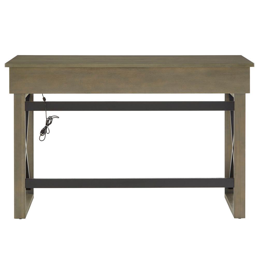 Grey Lift Top Desk With One Usb Charing Port - Super Arbor