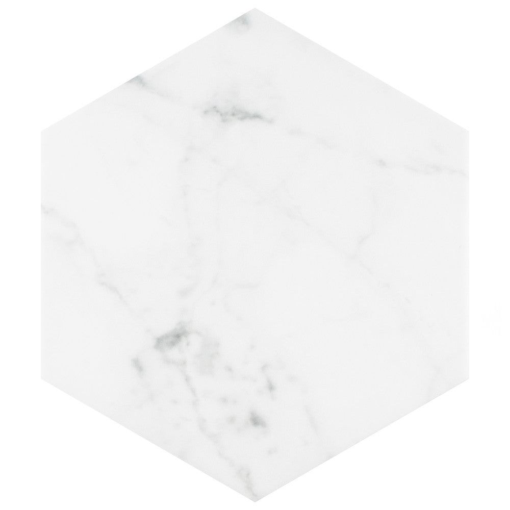 Classico Carrara Hexagon 7 in. x 8 in. Porcelain Floor and Wall Tile (7.5 sq. ft./Case)