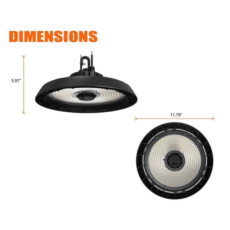 Commercial Electric 14 in. Black Integrated LED Dimmable High Bay Light at 30000 Lumens, 5000K Daylight