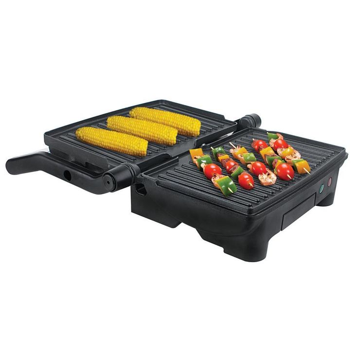 2-Slice 1000 W Black Panini Press with Removable Plates