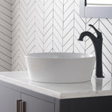 Viva 15-3/4 in. Round Porcelain Ceramic Vessel Sink in White - Super Arbor