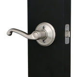 Plymouth Satin Nickel Entry Door Handle with Right Handed Flair Door Lever - Super Arbor