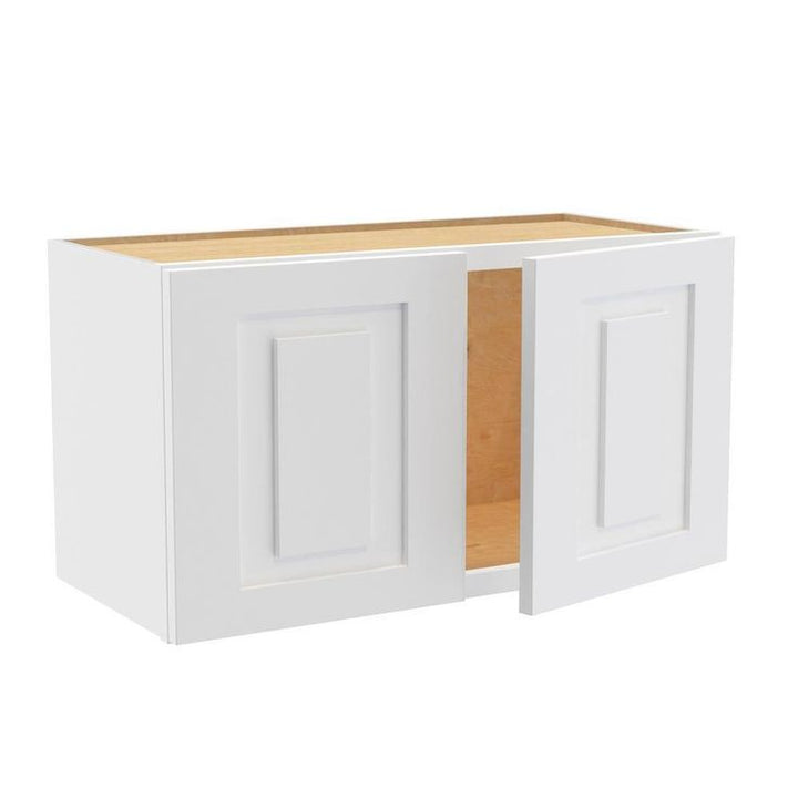 Home Decorators Collection Grayson 27 in. W x 12 in. D x 15 in. H Assembled Plywood Wall Bridge Kitchen Cabinet in Pacific White with Soft Close