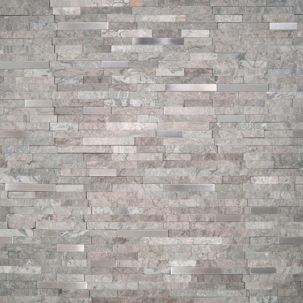 MSI Eclipse Interlocking 12 in. x 12 in. x 8 mm Matte Metal Stone Mesh-Mounted Mosaic Wall Tile (10 sq. ft. / case)