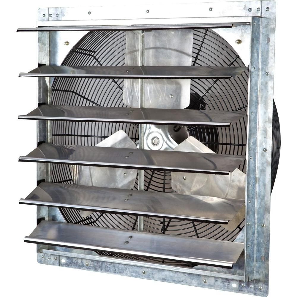 3368 CFM Silver Electric Powered Gable Mount Shutter Fan/Vent - Super Arbor