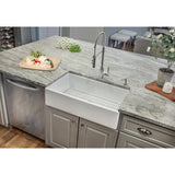 Fireclay 33 in. Single Bowl Apron-Front Farmhouse Kitchen Sink with Grid and Drain Assembly - Super Arbor