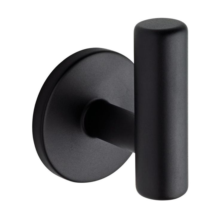 2-1/32 in. Matte Black Single Post Wall Hook