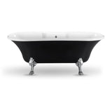 68 in. Acrylic Fiberglass Clawfoot Non-Whirlpool Bathtub in Black - Super Arbor