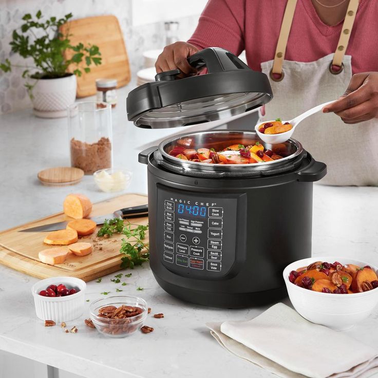 9-in-1 6 Qt. Matte Black Electric Multi-Cooker with Recipe Book
