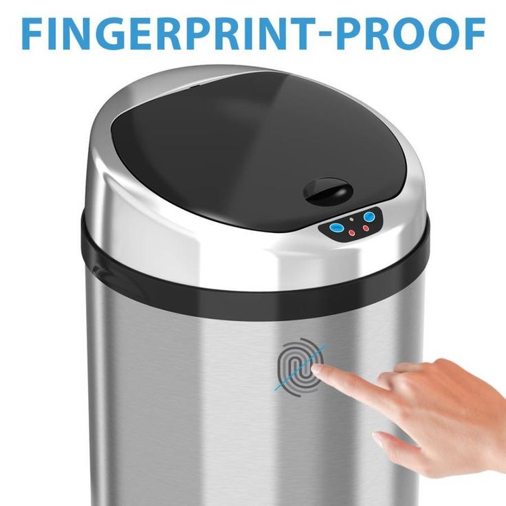 iTouchless 8-Gallon Stainless Steel Metal Touchless Trash Can with Lid