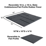 Reversible 16 in. x 16 in. x 0.75 in. Slate Brick Face/Flat Profile Rubber Paver - Super Arbor