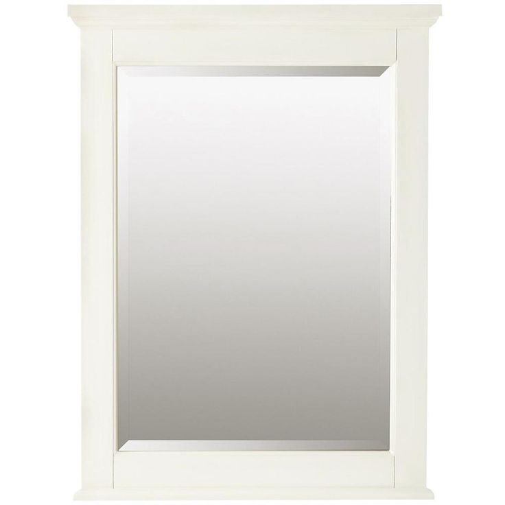 24 in. W x 32 in. H Framed Rectangular  Bathroom Vanity Mirror in Ivory