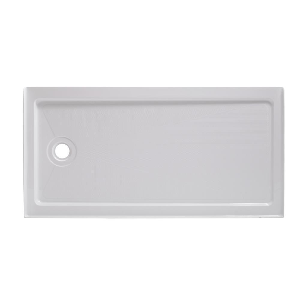 Lagoon 60 in. x 76 in. Left Drain Alcove Shower Kit in Carrara White and Silver Hardware - Super Arbor